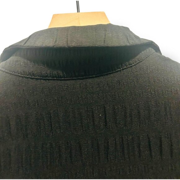 PrettyLittleThing Plus Sz 16 Black Long Sleeve Shirt Dress Ruched Hem Midi Maxi - Picture 8 of 15